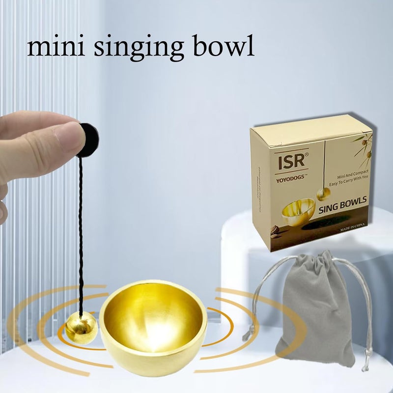 YOYODOGS Mini Singing Bowls Set,Portable Sound Bowl Brass Handcrafted For Yoga,Meditation And Mindfulness,Chakra Healing Relaxation Gifts For Men,Women - Image 2